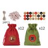 Christmas Gift Bag Countdown Advent Calendar Gift Packaging Bag Candy Storage Bunch Christmas Bag Set