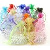 Hot stamping coral gauze bag, drawstring gift wedding candy bag, drawstring dried flower fragrance storage bag