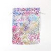 Hot stamping coral gauze bag, drawstring gift wedding candy bag, drawstring dried flower fragrance storage bag