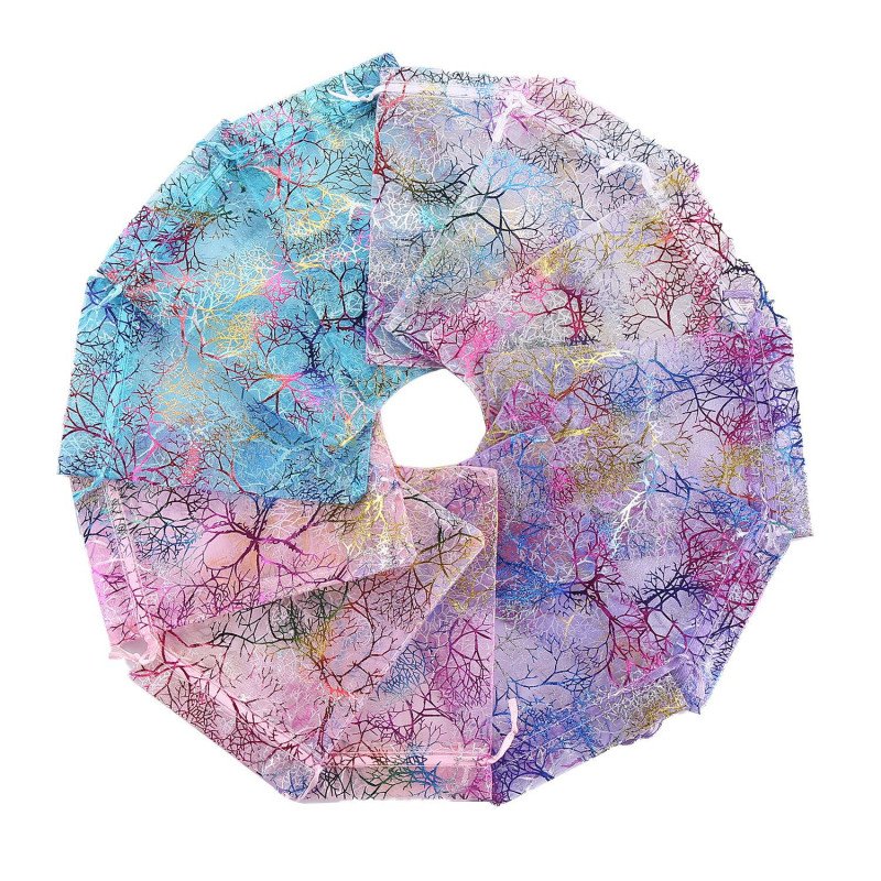 Hot stamping coral gauze bag, drawstring gift wedding candy bag, drawstring dried flower fragrance storage bag