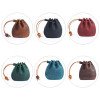 PU leather drawstring closure jewelry packaging bag portable earphone cloth bag change storage packaging bag