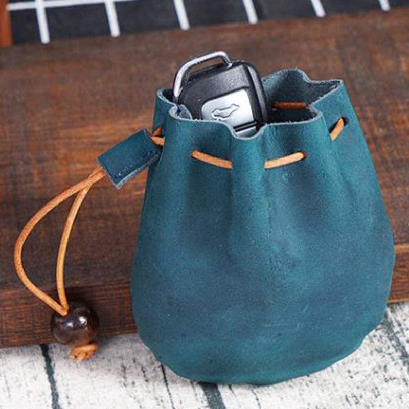 PU leather drawstring closure jewelry packaging bag portable earphone cloth bag change storage packaging bag