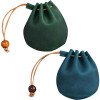 PU leather drawstring closure jewelry packaging bag portable earphone cloth bag change storage packaging bag