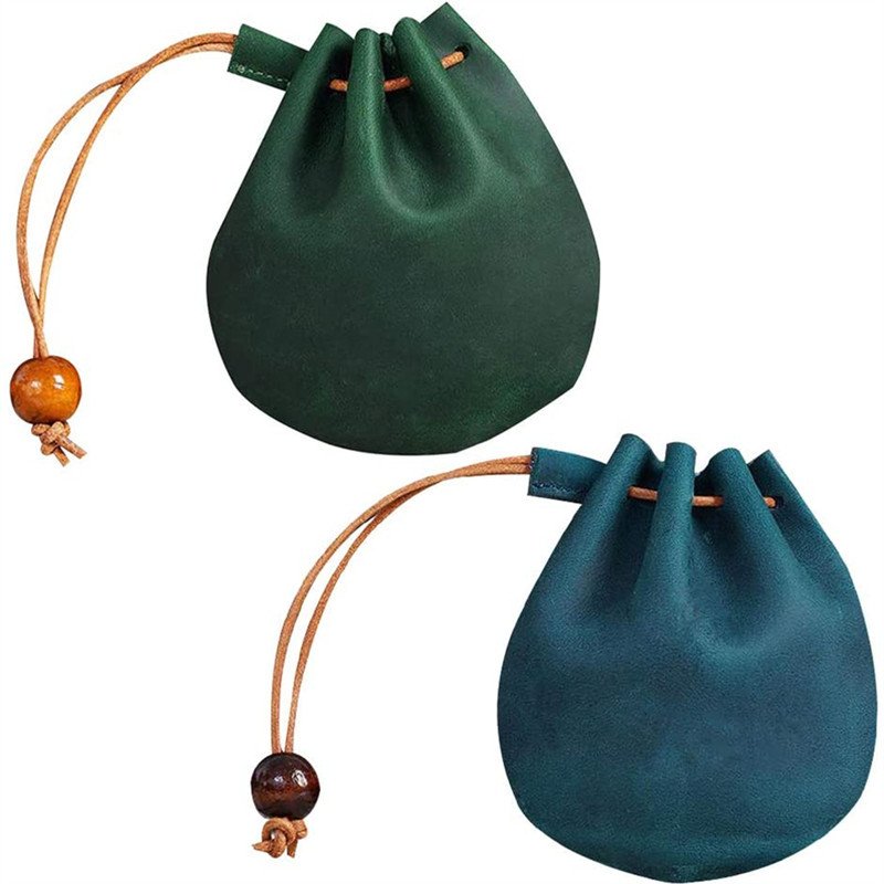 PU leather drawstring closure jewelry packaging bag portable earphone cloth bag change storage packaging bag