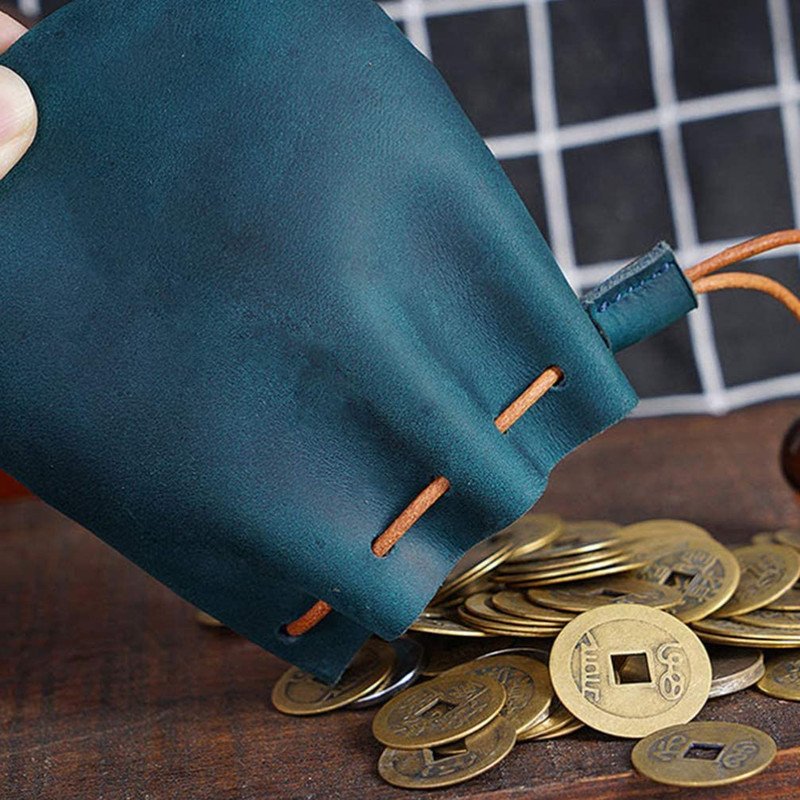 PU leather drawstring closure jewelry packaging bag portable earphone cloth bag change storage packaging bag