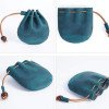 PU leather drawstring closure jewelry packaging bag portable earphone cloth bag change storage packaging bag