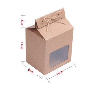 Window kraft paper bag, exquisite tea packaging box, retro corrugated box