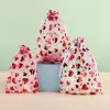 Red hot stamping love gauze bag in stock wholesale drawstring organza wedding candy bag wedding gift packaging bundle pocket