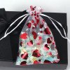 Red hot stamping love gauze bag in stock wholesale drawstring organza wedding candy bag wedding gift packaging bundle pocket