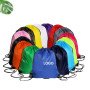 Drawstring backpack, fitness drawstring polyester bag, custom training marathon event bag with printed logo