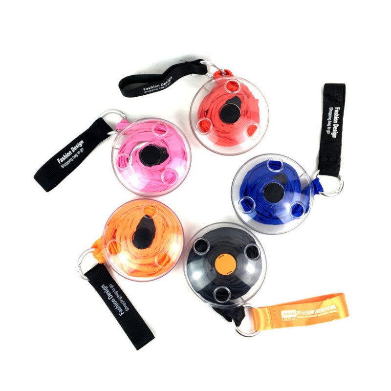 Portable small disc polyester bag folding supermarket storage shopping bag portable Oxford bag can be printed with logo