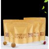 Windowed kraft paper bag, dried fruit food packaging bag, frosted kraft paper ziplock bag, stand-up bag, tea sealed bag