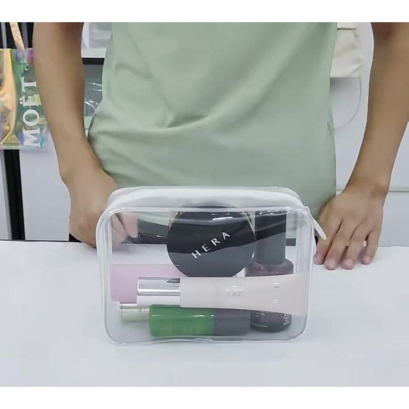 New Transparent Waterproof Cosmetic Bag Large Capacity High-end Portable Toiletries Bag Travel Cosmetics Storage Bag