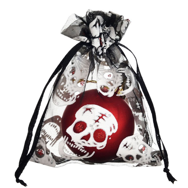 Halloween hot stamping gauze bag Amazon cross-border spider web gauze transparent candy gift packaging bag sachet dried flower bag