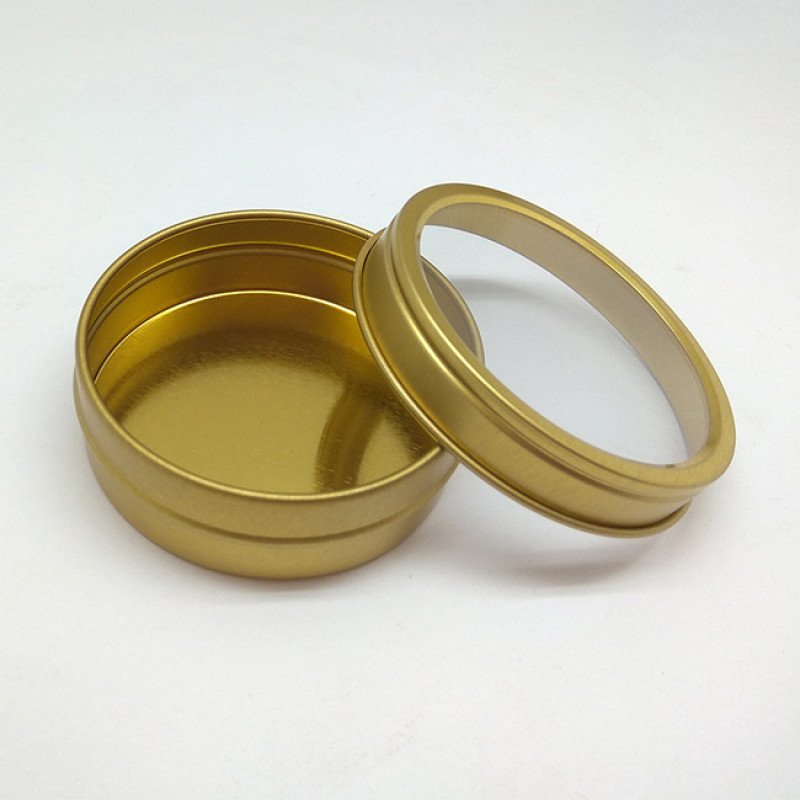 12oz 110x40mm flat window tinplate candy box