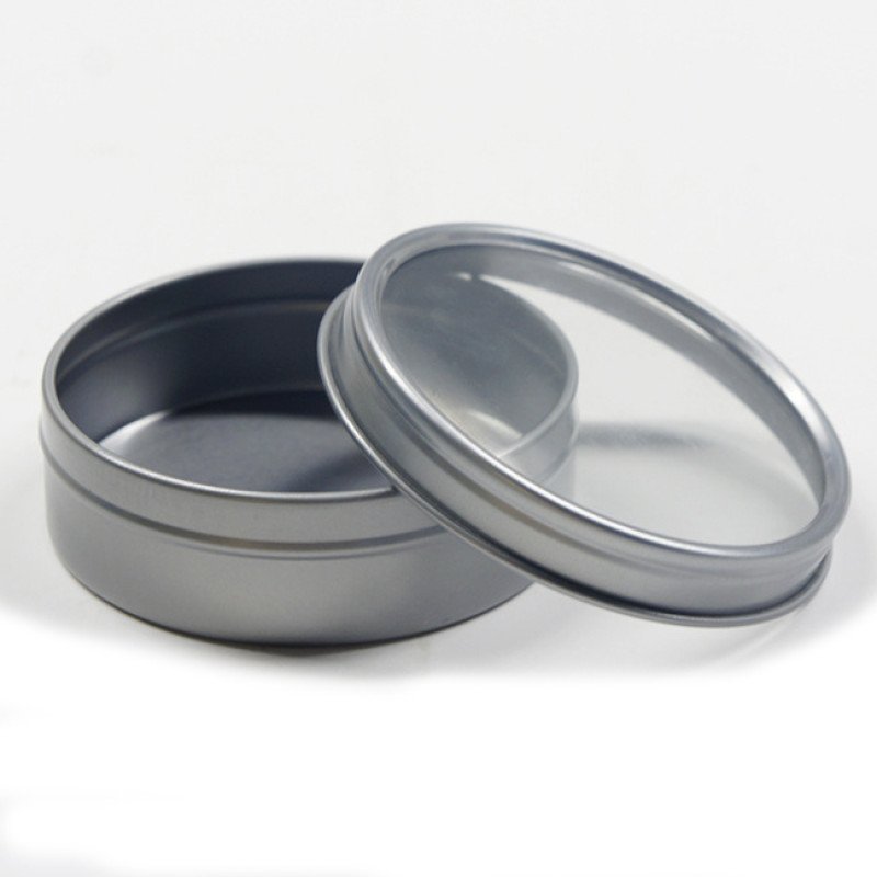 12oz 110x40mm flat window tinplate candy box