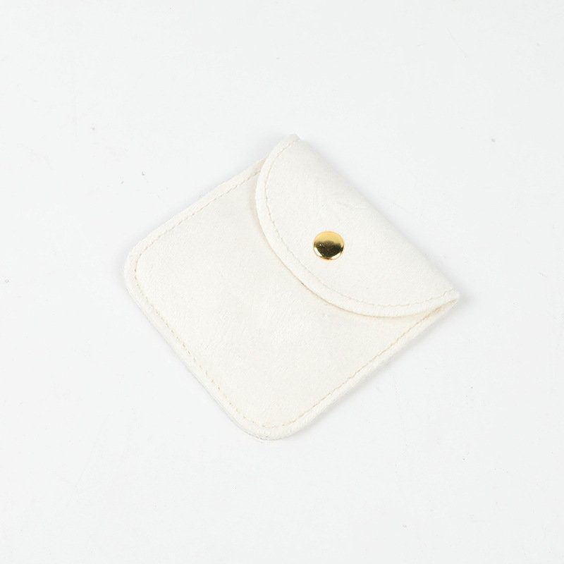 Jewelry velvet snap bag double-sided velvet jewelry bracelet snap flip bag printed LOGO jewelry packaging bag