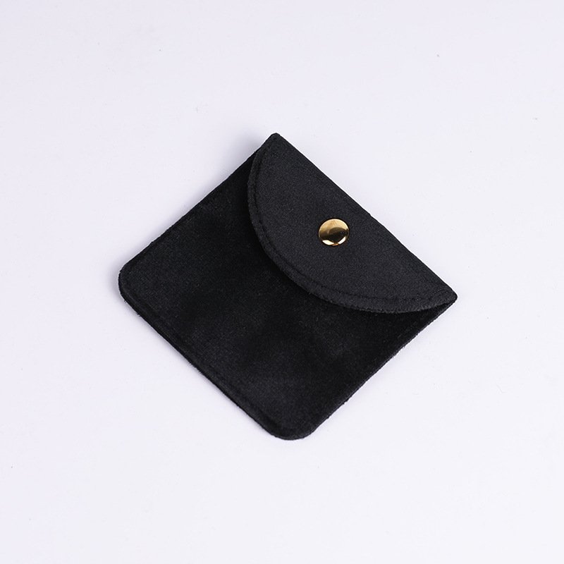 Jewelry velvet snap bag double-sided velvet jewelry bracelet snap flip bag printed LOGO jewelry packaging bag