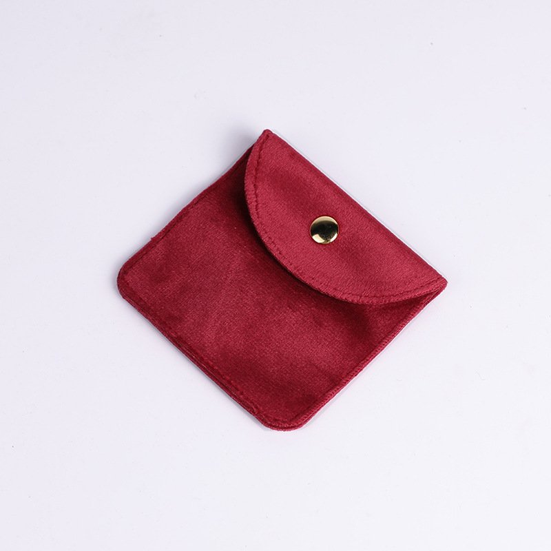 Jewelry velvet snap bag double-sided velvet jewelry bracelet snap flip bag printed LOGO jewelry packaging bag