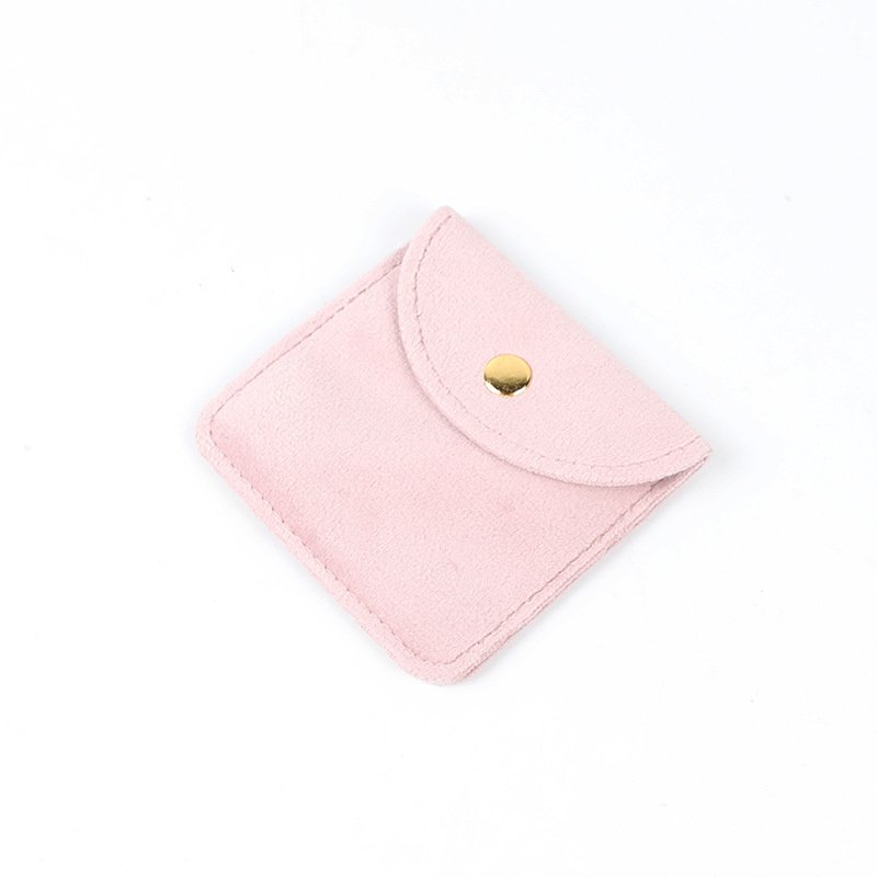 Jewelry velvet snap bag double-sided velvet jewelry bracelet snap flip bag printed LOGO jewelry packaging bag