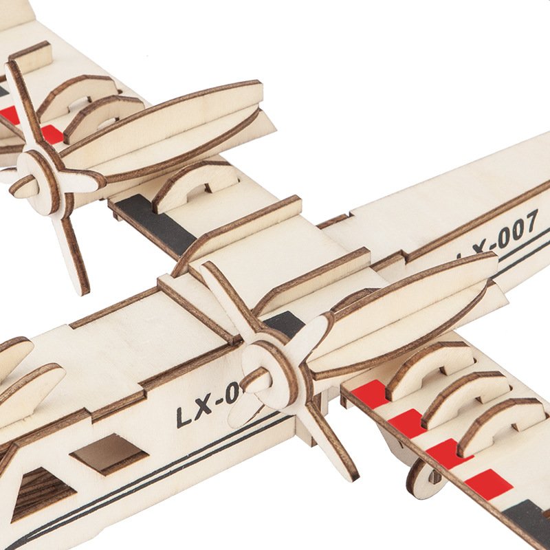 Amphibious bomber model wooden puzzle 3d model toy three-dimensional puzzle handmade