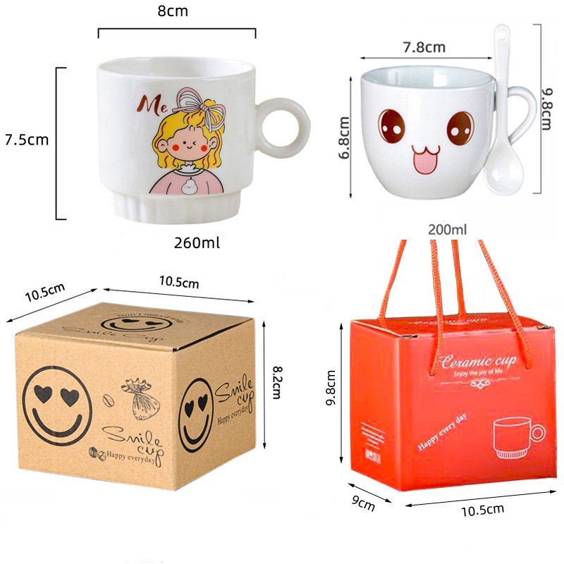 Ceramic cup gift box set coffee cup creative mug logo event promotion gift cup companion gift water cup