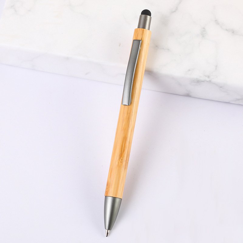 Double bamboo pattern pen box gift pen set environmentally friendly bamboo ballpoint pen advertising gift pen engraving company logo