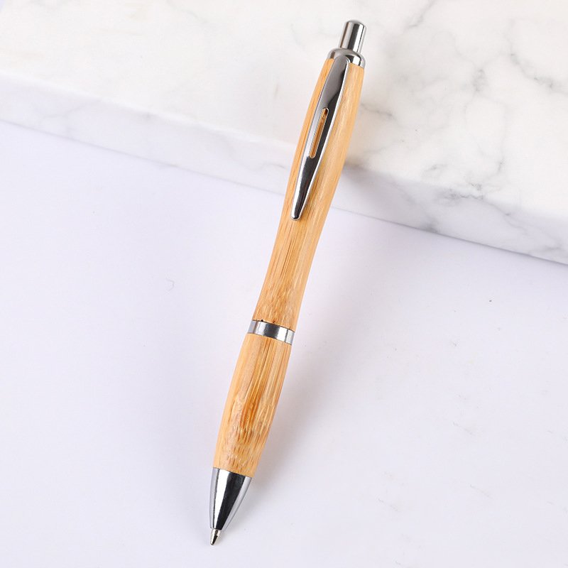 Double bamboo pattern pen box gift pen set environmentally friendly bamboo ballpoint pen advertising gift pen engraving company logo