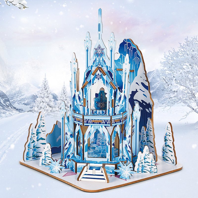 Ice and Snow Palace Children's Wooden Puzzle 3D Model Toys Boys and Girls Workers Gifts Wholesale
