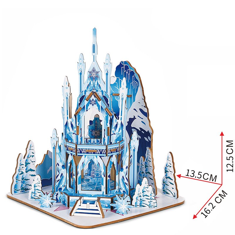 Ice and Snow Palace Children's Wooden Puzzle 3D Model Toys Boys and Girls Workers Gifts Wholesale