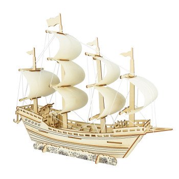 Ming Dynasty merchant ship model assembled aircraft carrier building blocks 3D puzzle hand-assembled boy's toy wholesale