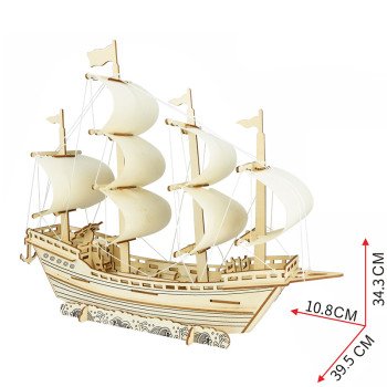 Ming Dynasty merchant ship model assembled aircraft carrier building blocks 3D puzzle hand-assembled boy's toy wholesale