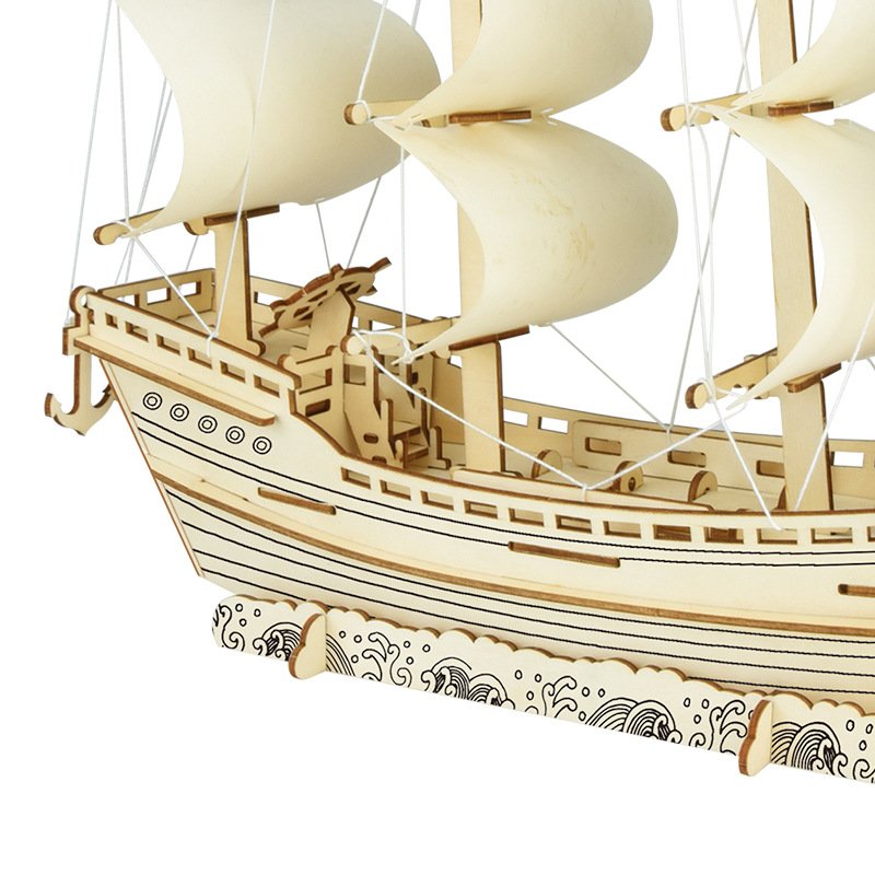 Ming Dynasty merchant ship model assembled aircraft carrier building blocks 3D puzzle hand-assembled boy's toy wholesale