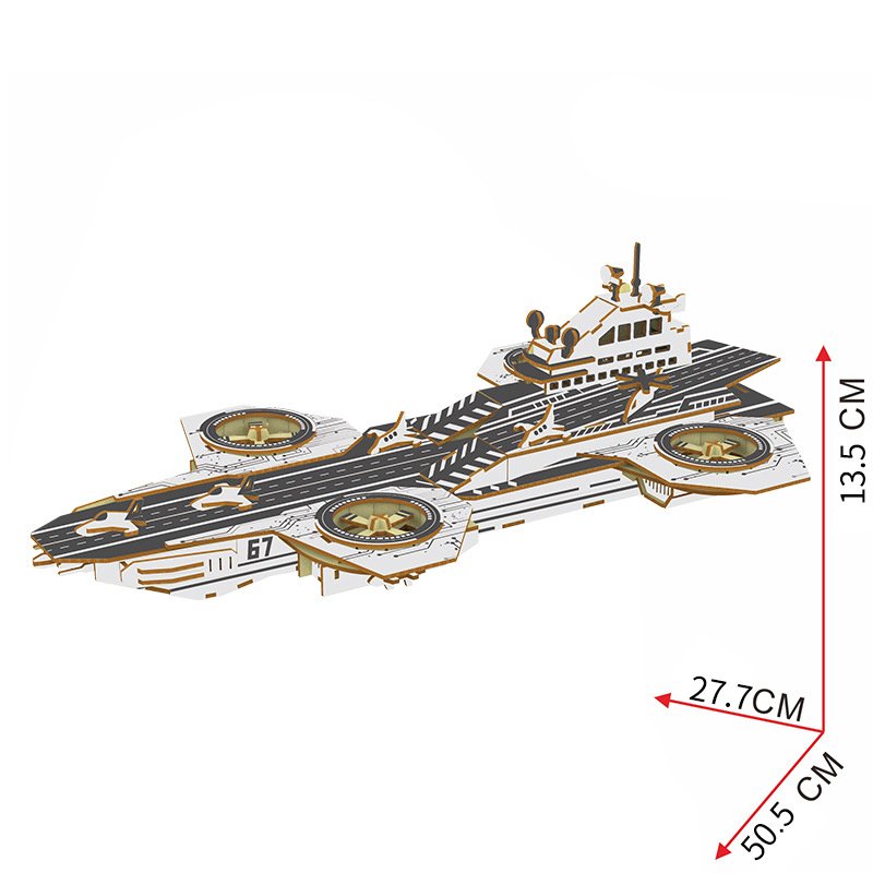 Sky aircraft carrier wooden puzzle 3D model toy handmade gift for boys and girls over 6 years old