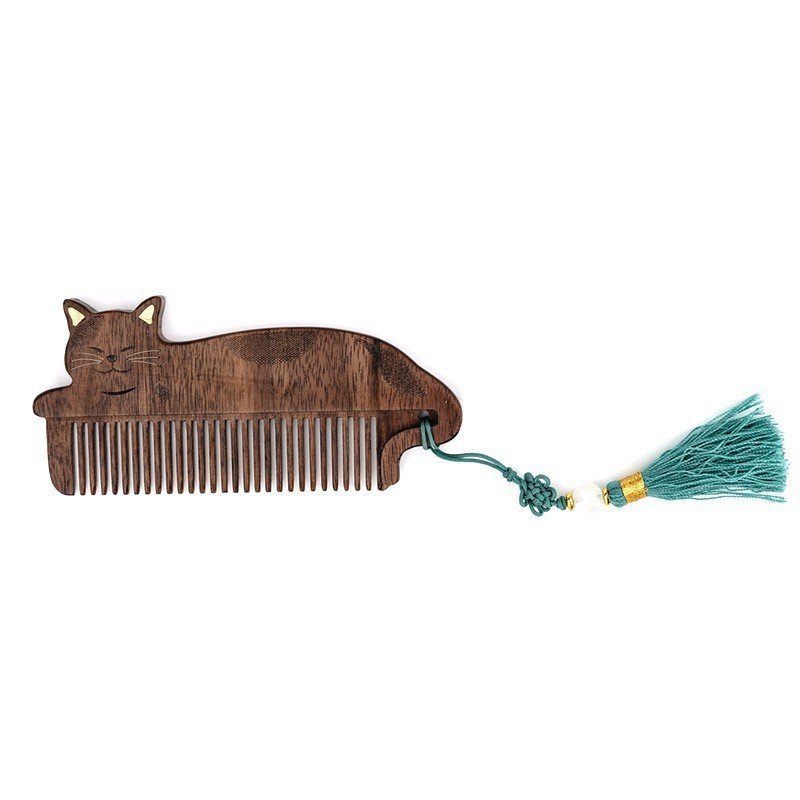 Wooden comb for girls, portable mirror comb gift box for holiday gifts, high-end wooden crafts