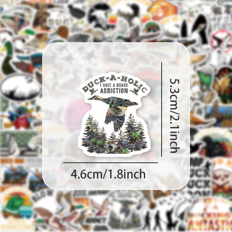 60 Duck Hunting Cartoon Graffiti Stickers Cross-border Decoration Luggage Laptop Phone Case Waterproof Stickers Wholesale
