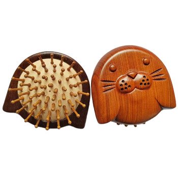 Wholesale cute cartoon air cushion comb gold green sandalwood massage comb head dredging meridians seal air cushion comb
