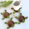 Nordic Purely Handmade Knitted Coasters Cute Turtle Lamb Insulated Table Placemats