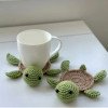 Nordic Purely Handmade Knitted Coasters Cute Turtle Lamb Insulated Table Placemats