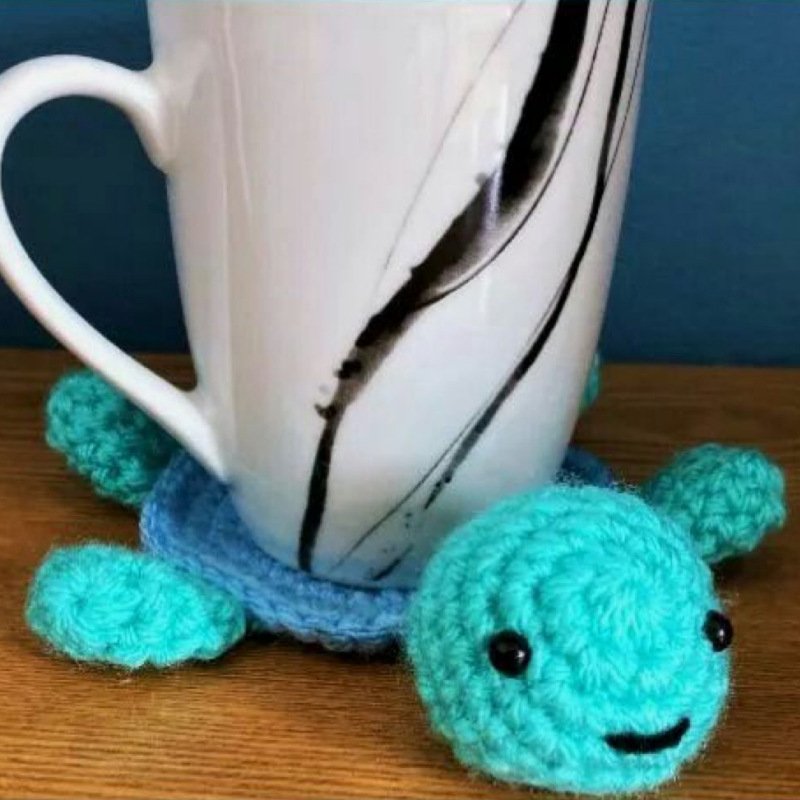 Nordic Purely Handmade Knitted Coasters Cute Turtle Lamb Insulated Table Placemats