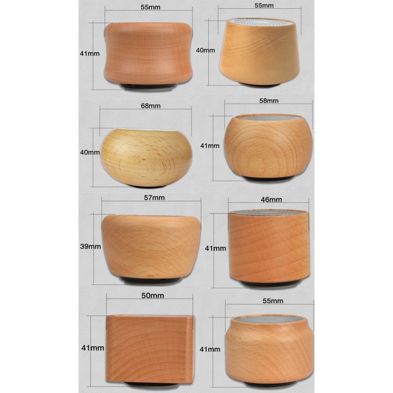 Retro wooden Bluetooth speaker portable solid wood mini wireless subwoofer logo gift wooden Bluetooth small speaker