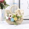 Handmade straw woven bag diy material bag simulated floral woven bag warm-up team building salon event creative gift
