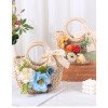 Handmade straw woven bag diy material bag simulated floral woven bag warm-up team building salon event creative gift