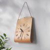 Spot retro literary PU leather wall clock coffee shop study retro clock ornaments Nordic home leather wall clock