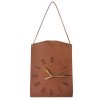 Spot retro literary PU leather wall clock coffee shop study retro clock ornaments Nordic home leather wall clock