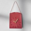 Spot retro literary PU leather wall clock coffee shop study retro clock ornaments Nordic home leather wall clock
