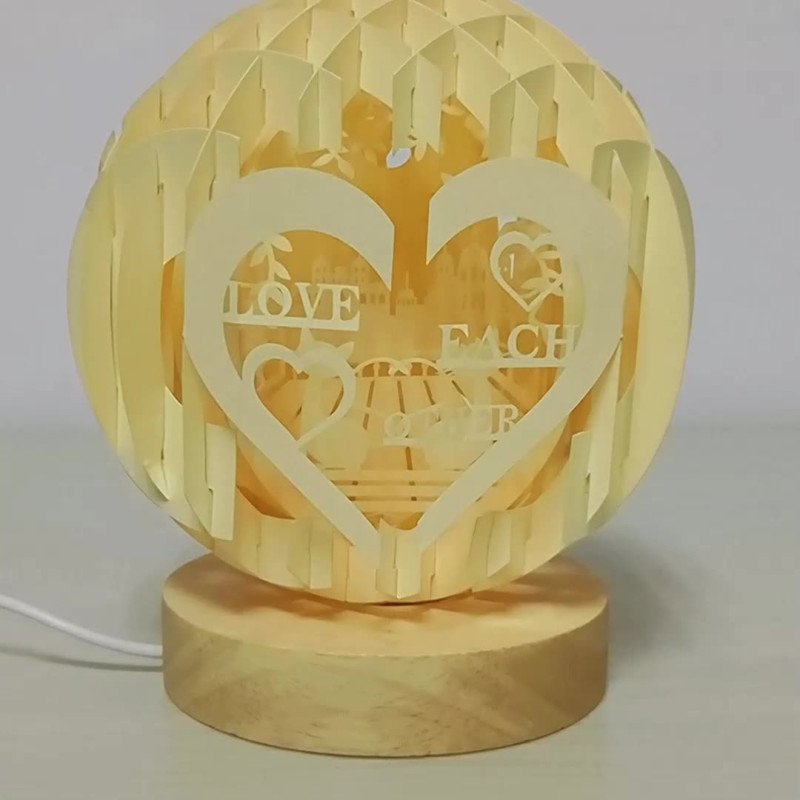 DIY handmade paper craft work spherical hollow ornaments 3D three-dimensional creative assembled paper model folding ball paper carving lamp