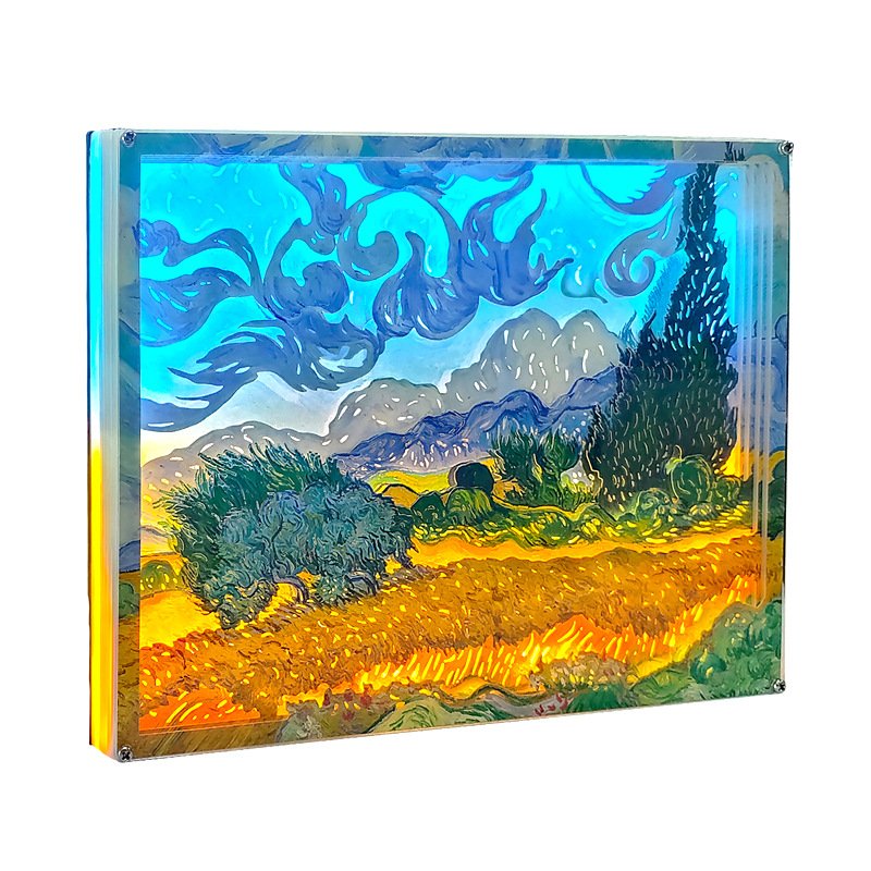 Novelty night light creative gift starry sky silhouette light festive atmosphere sleeping light friend gift 3D light and shadow paper carving lamp