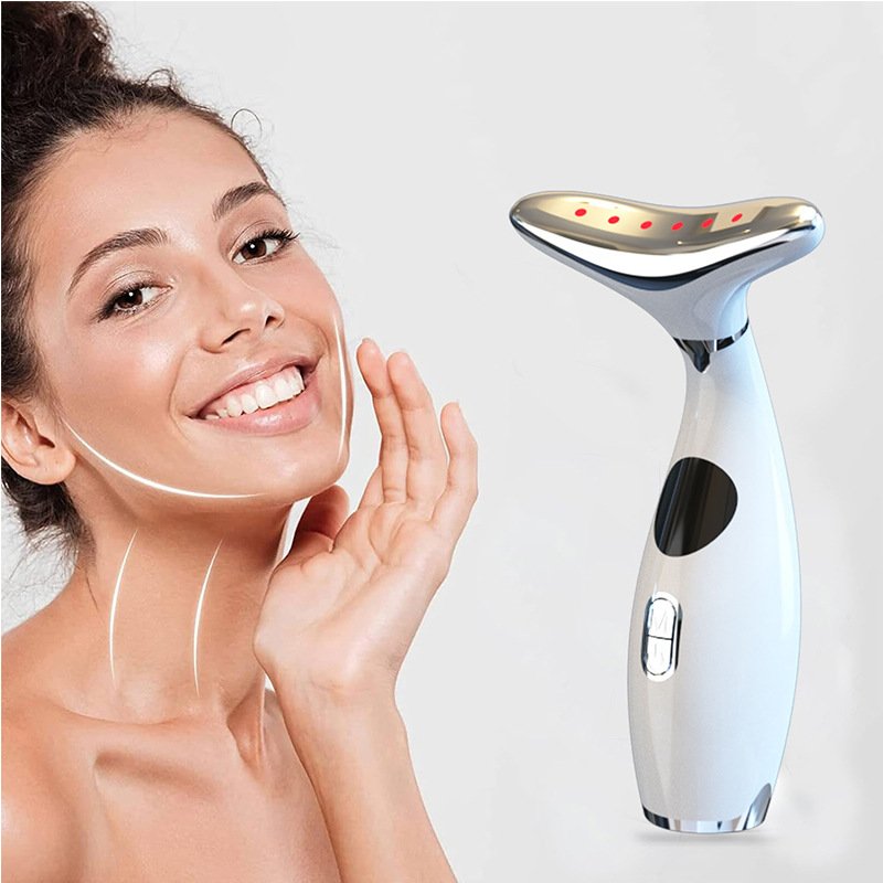 Neck Beauty Instrument Home Neck Massager Color Light EMS Micro-Current Vibration Reduces Neck Lines 9-level Adjustment