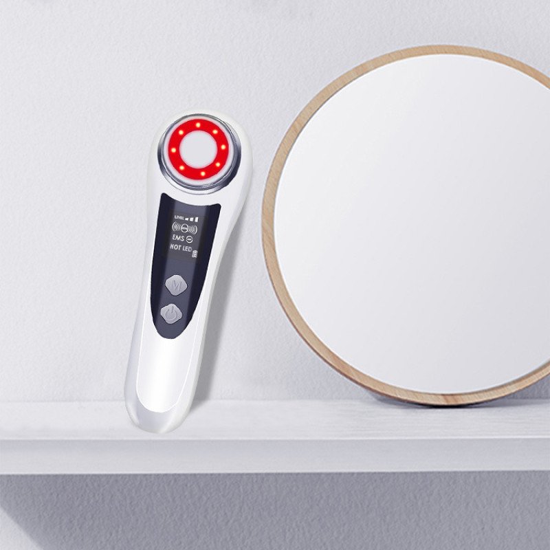 Beauty instrument household facial micro-lifting and firming facial introduction essence ultrasonic cleaning massager red and blue light